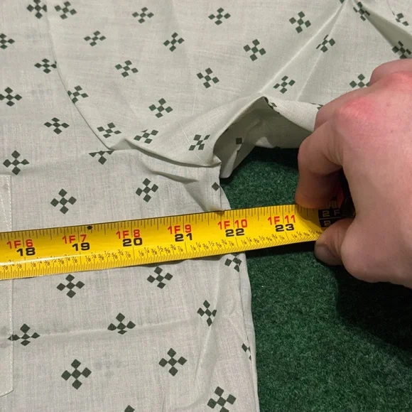 Vintage White and green Casual Button Down Shirt - Picture 4 of 5